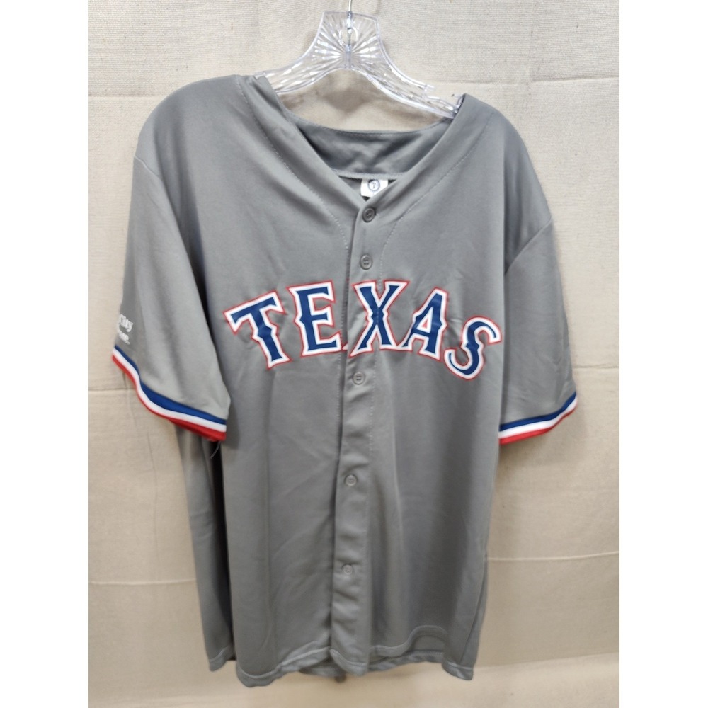 Texas Rangers Pederson 4 Baseball Jersey Mens XL Grey Button Up‎ MLB Fan Gear